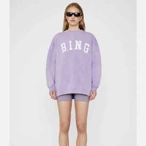 Anine Bing Tyler Sweatshirt in Washed Lavendar